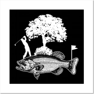 Bass Fish Golf Posters and Art